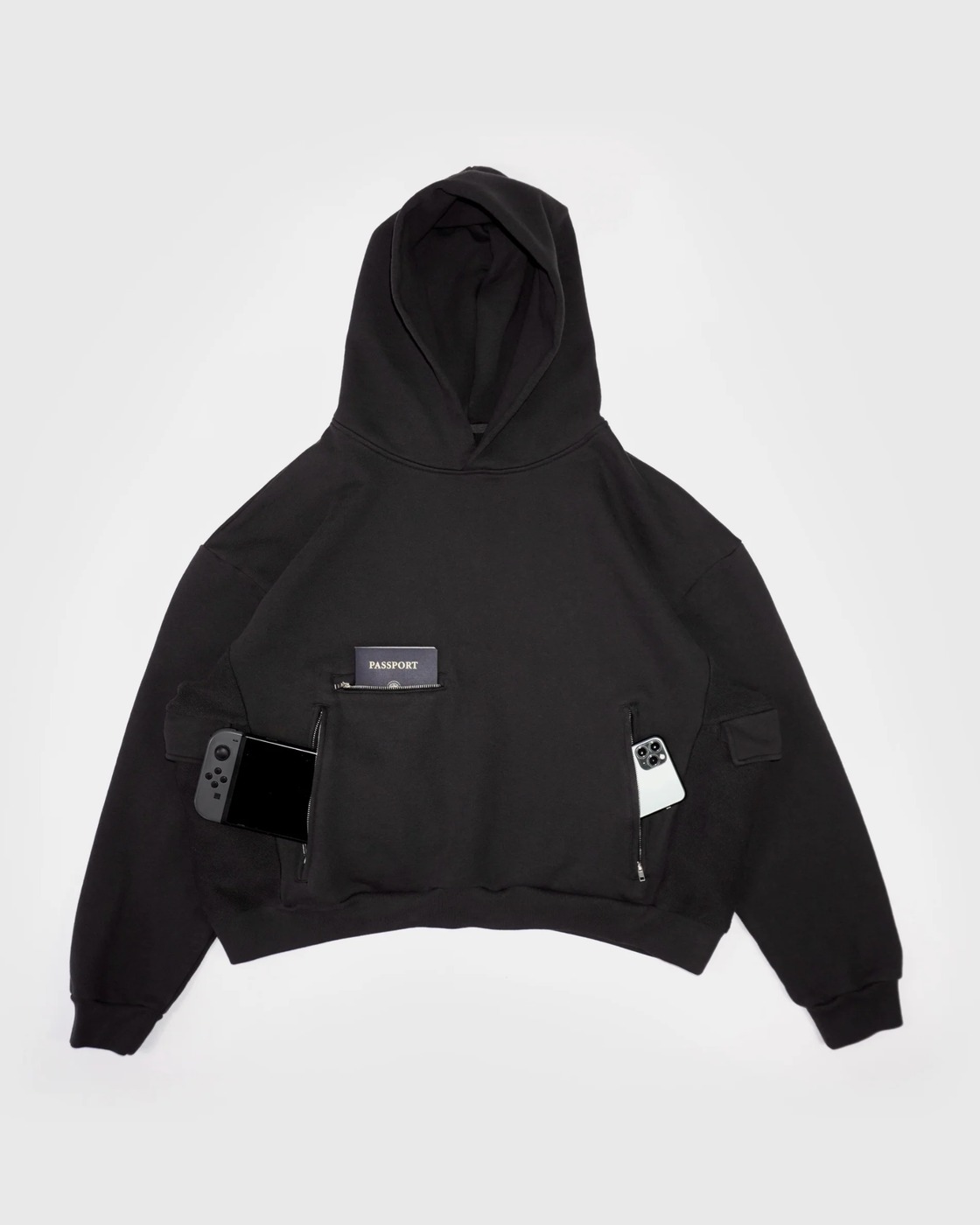 Amuletware utility hoodie, black